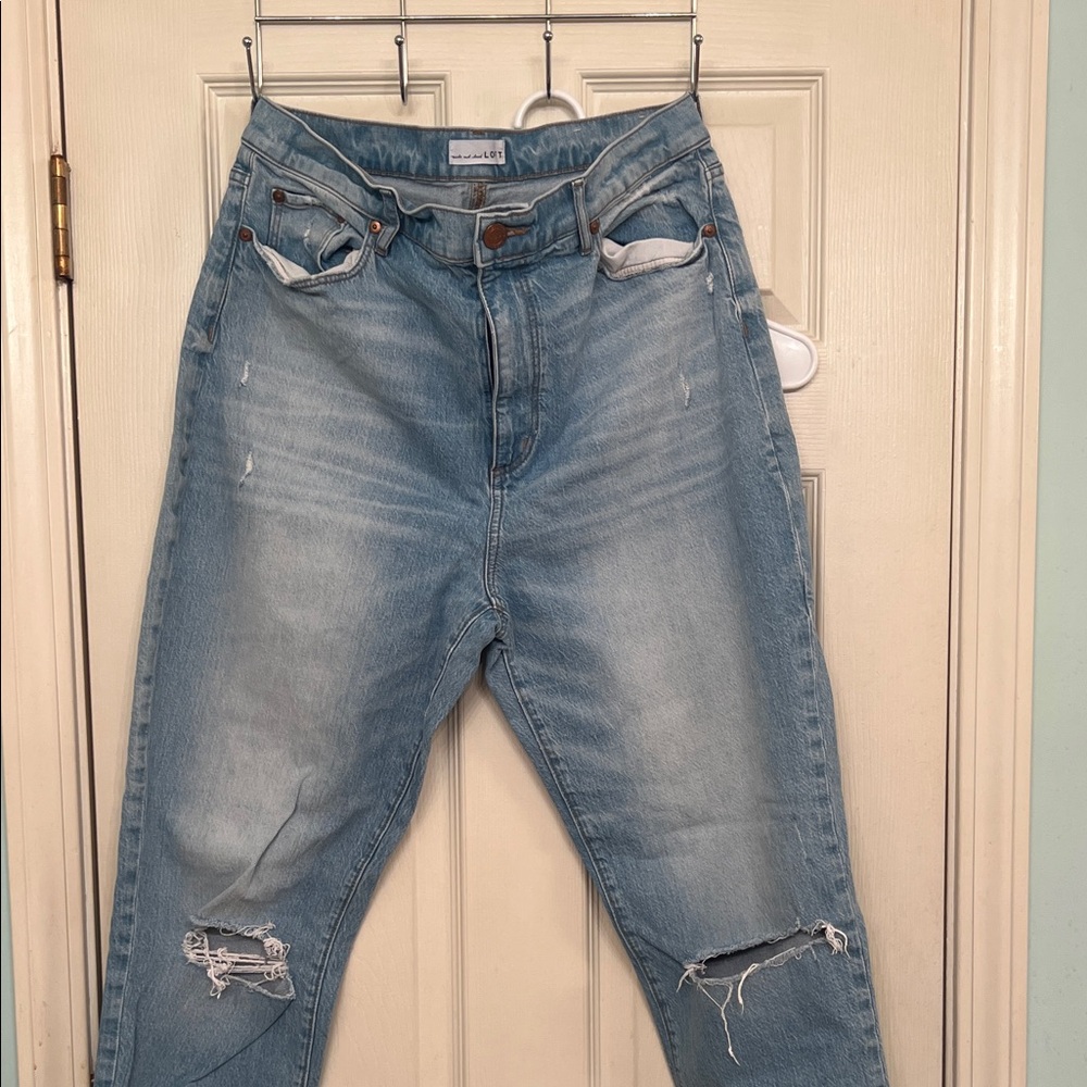 Loft Light Blue Distressed Boyfriend Jeans